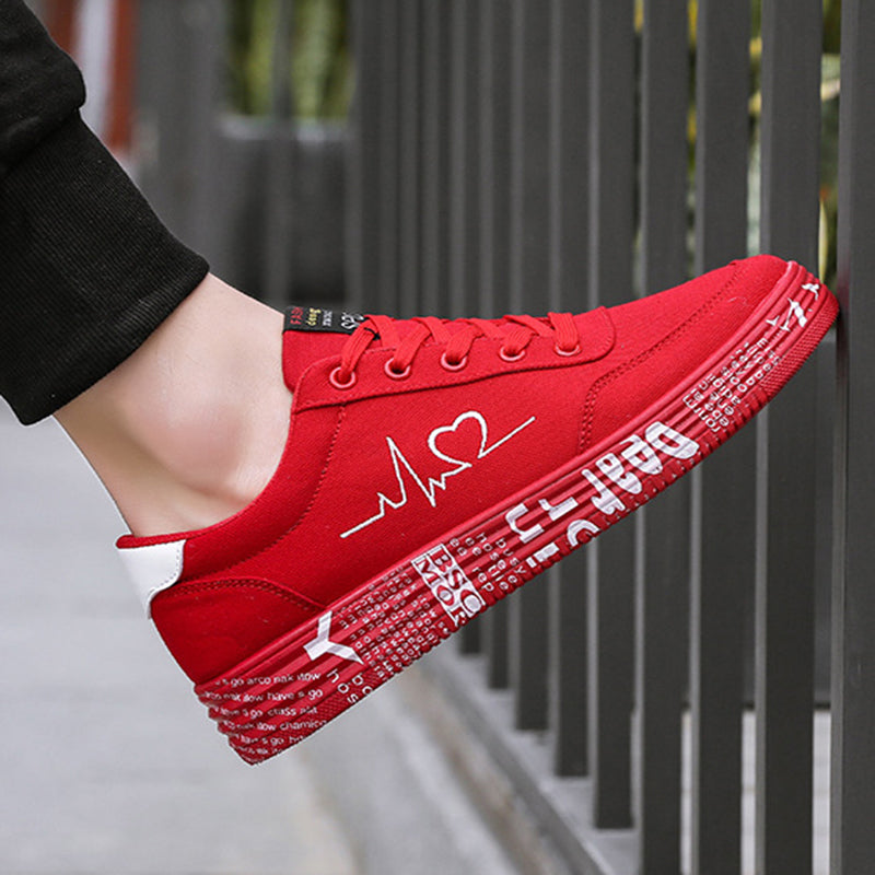 Love Print Canvas Unisex Sneakers