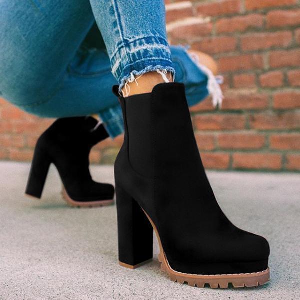 Thick Square High Heel Fashion Boots