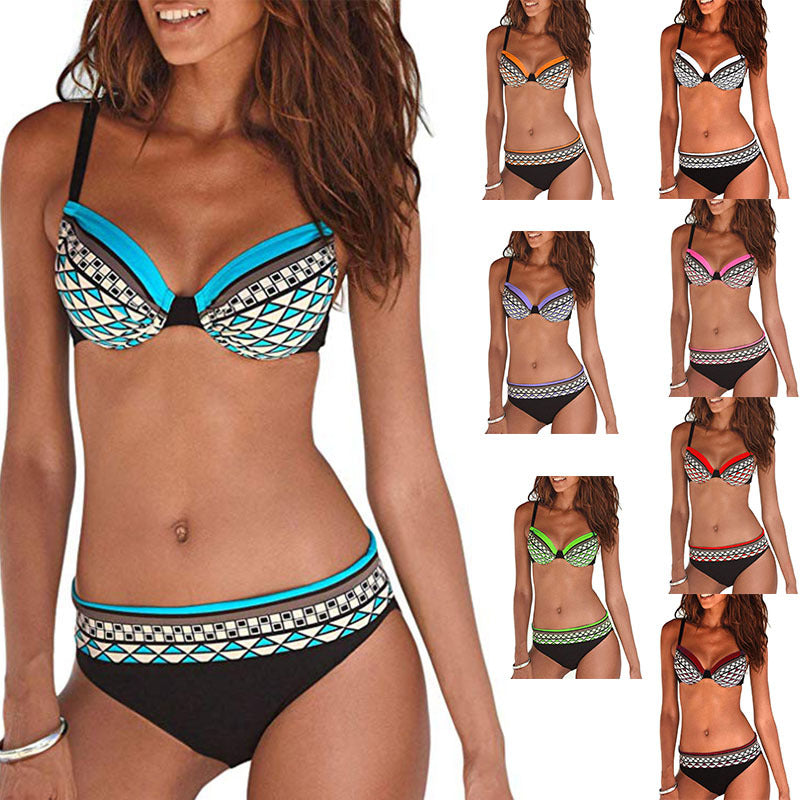 Vintage Printed Swimsuit Set
