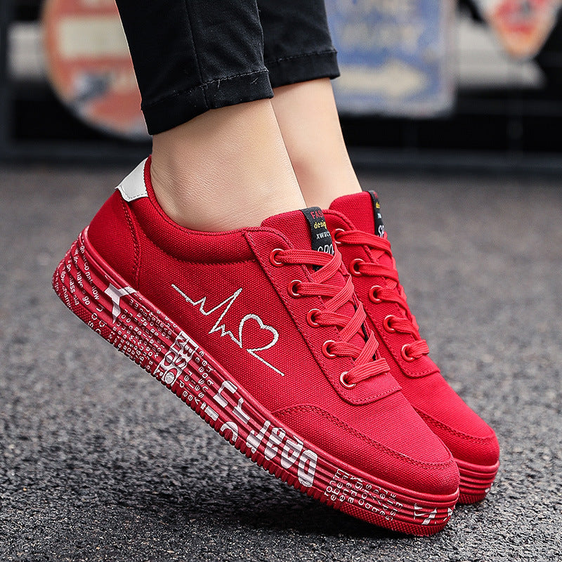 Love Print Canvas Unisex Sneakers