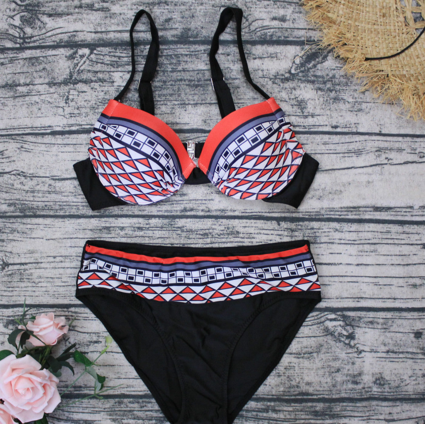 Vintage Printed Swimsuit Set