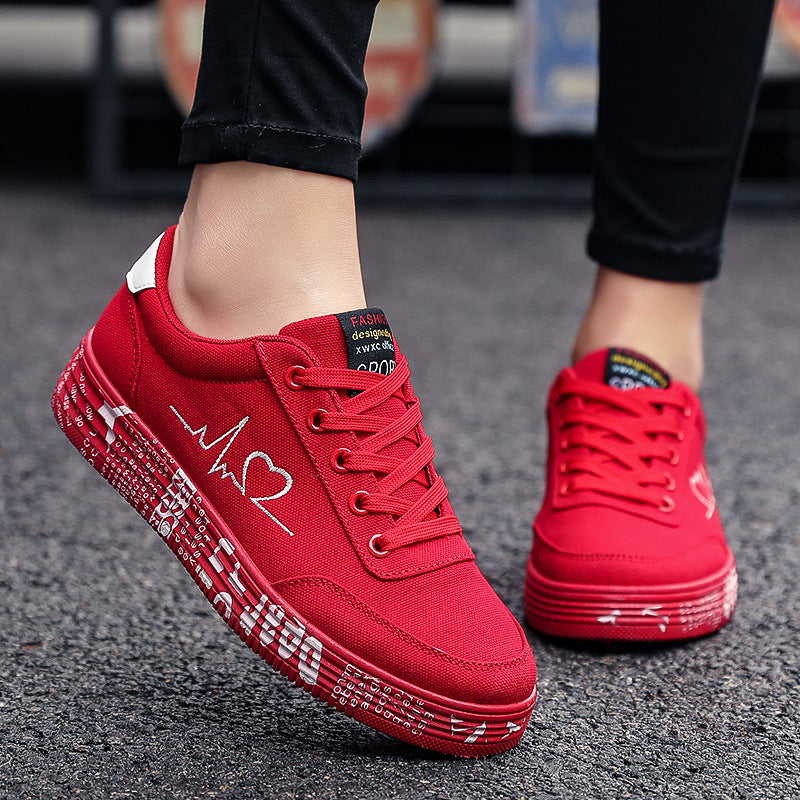 Love Print Canvas Unisex Sneakers