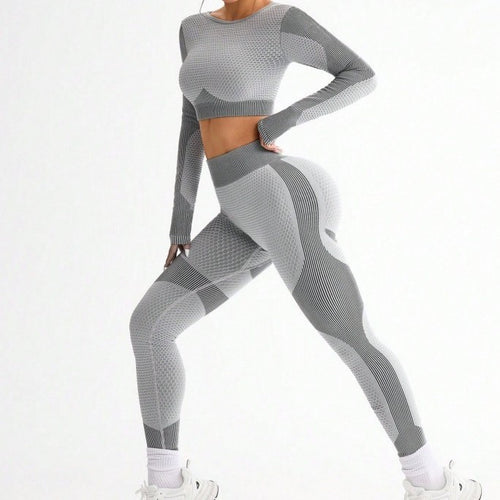 Butt-Lifting Yoga Pants And Back-Slimming Long-Sleeve Top Set