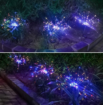 Ground Plug Solar Fireworks LED Lights