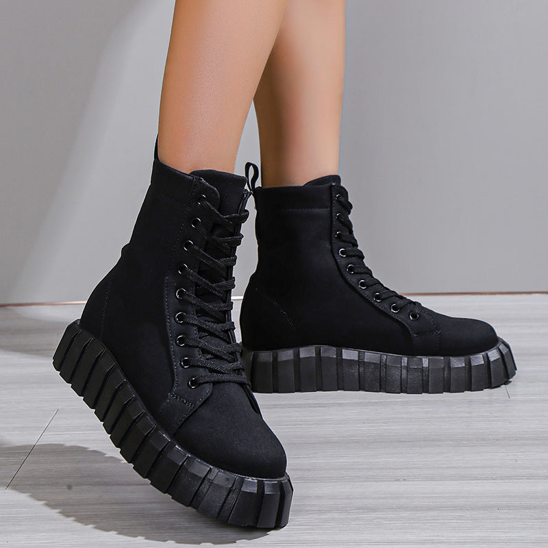 Leopard Print Platform Boots