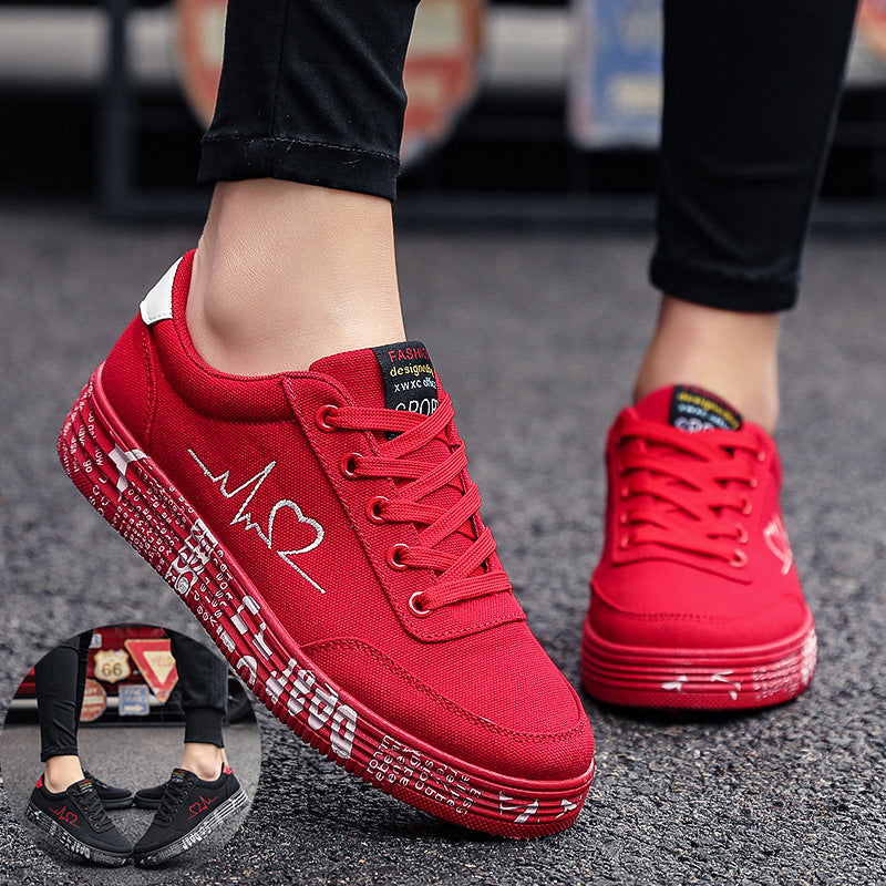 Love Print Canvas Unisex Sneakers