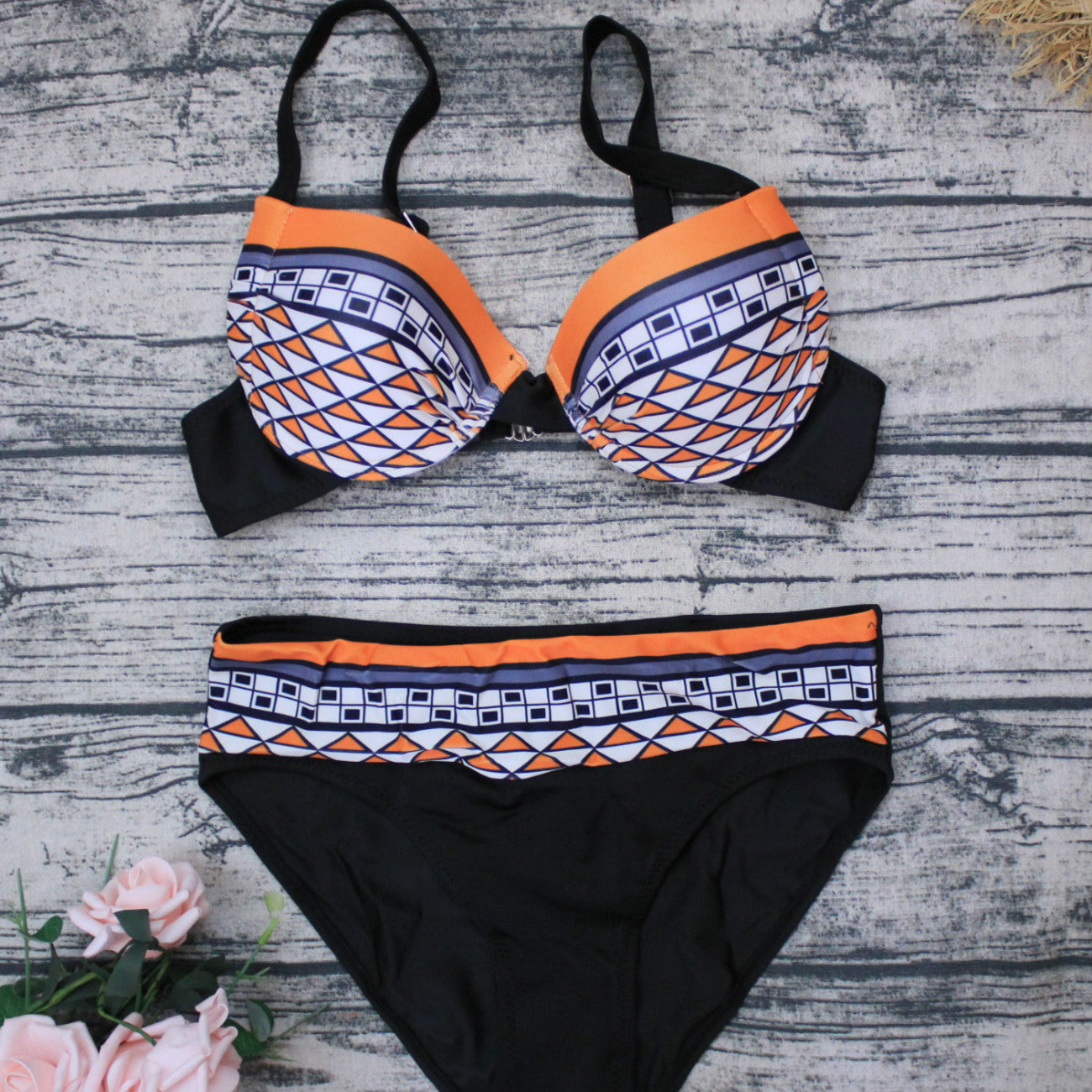 Vintage Printed Swimsuit Set