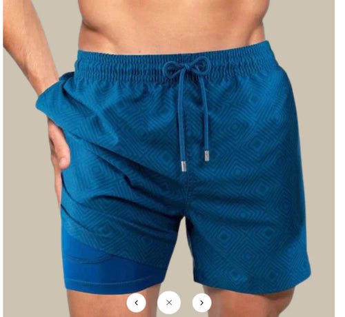3D Digital-printed Double-layer Beach Shorts