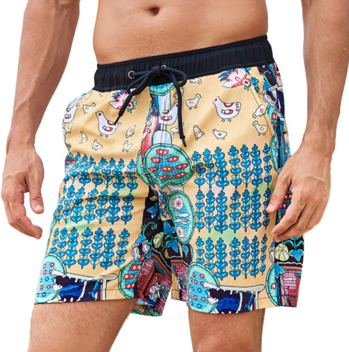 3D Digital-printed Double-layer Beach Shorts