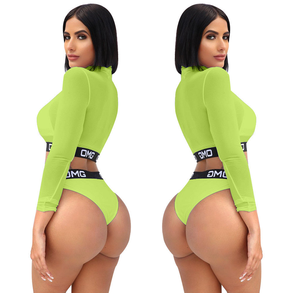 Sexy Bikini Mesh Three-piece Set