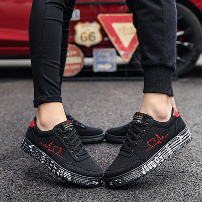 Love Print Canvas Unisex Sneakers
