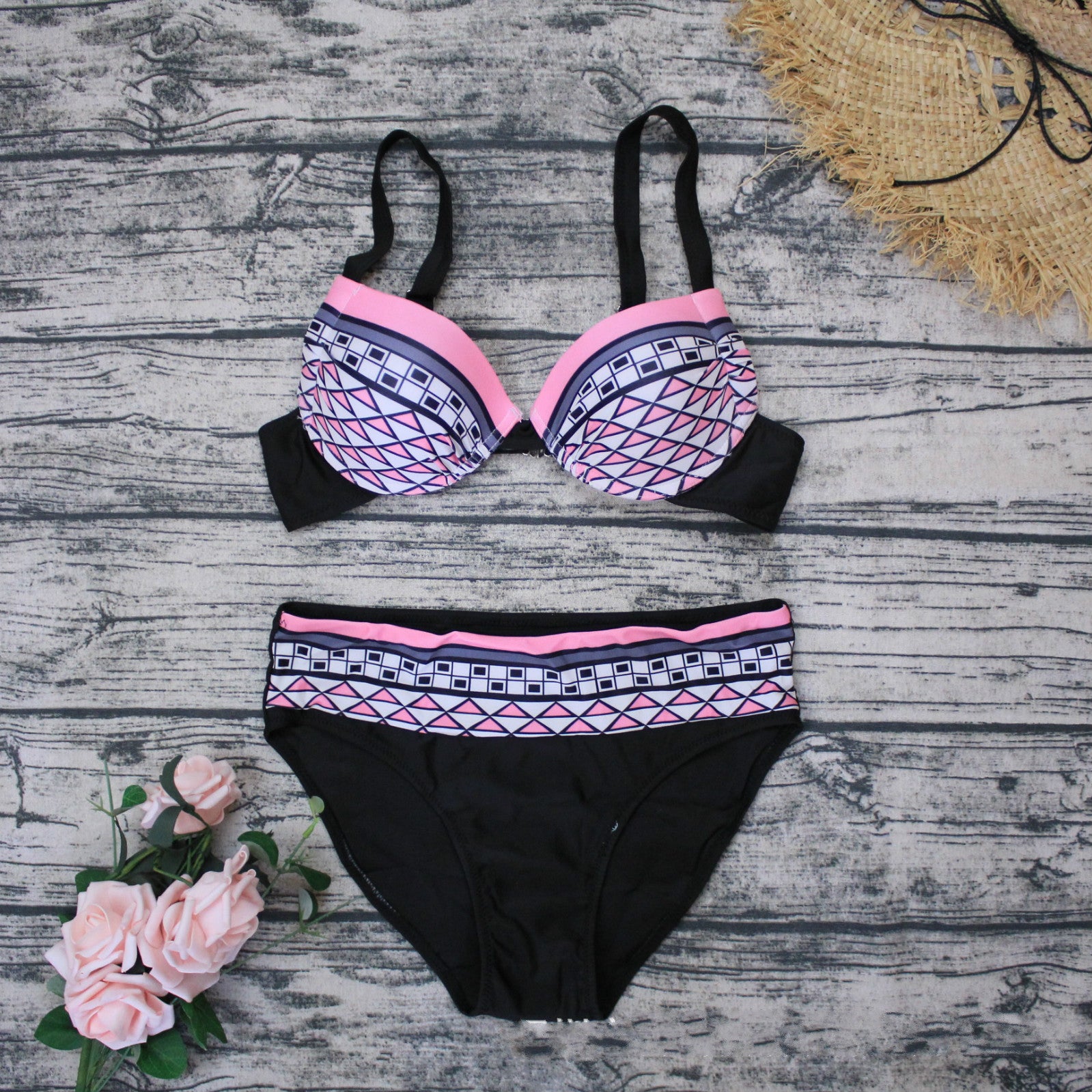 Vintage Printed Swimsuit Set