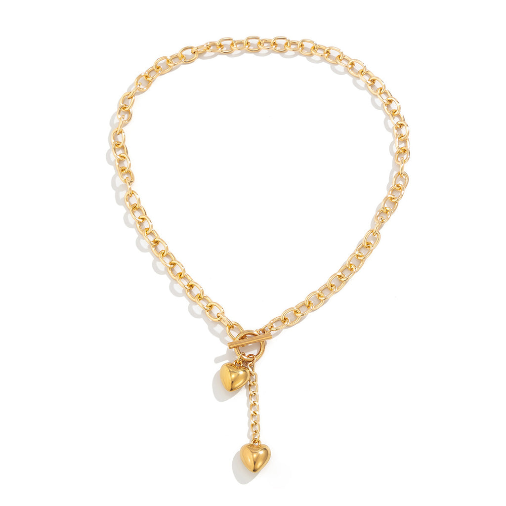 Heart Necklace And Bracelet Set