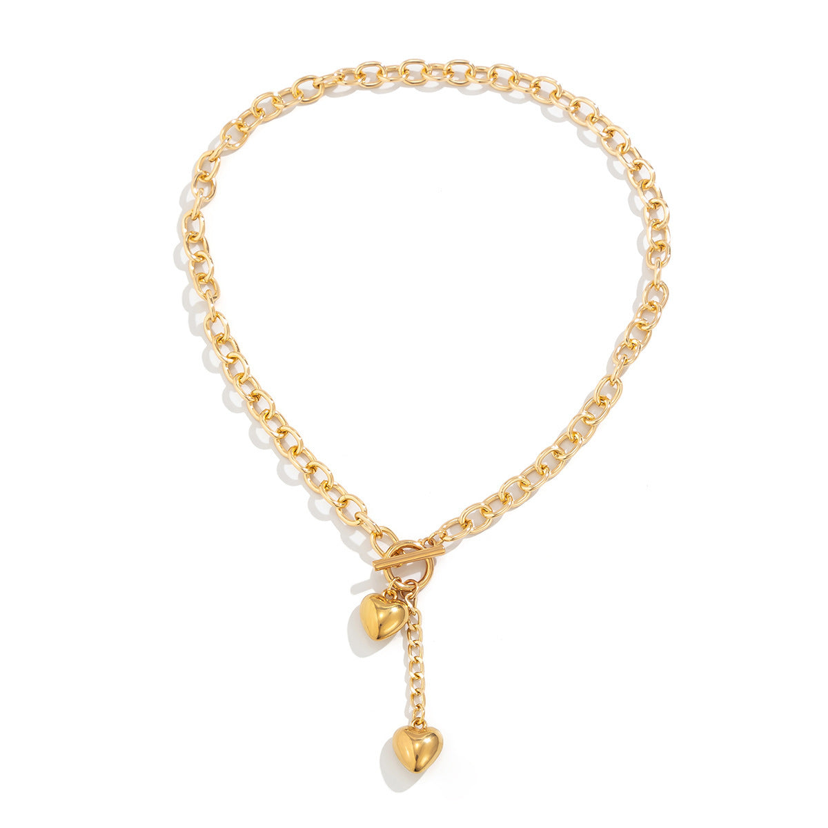 Heart Necklace And Bracelet Set