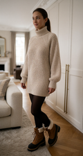 Turtleneck Long Sweater Dress