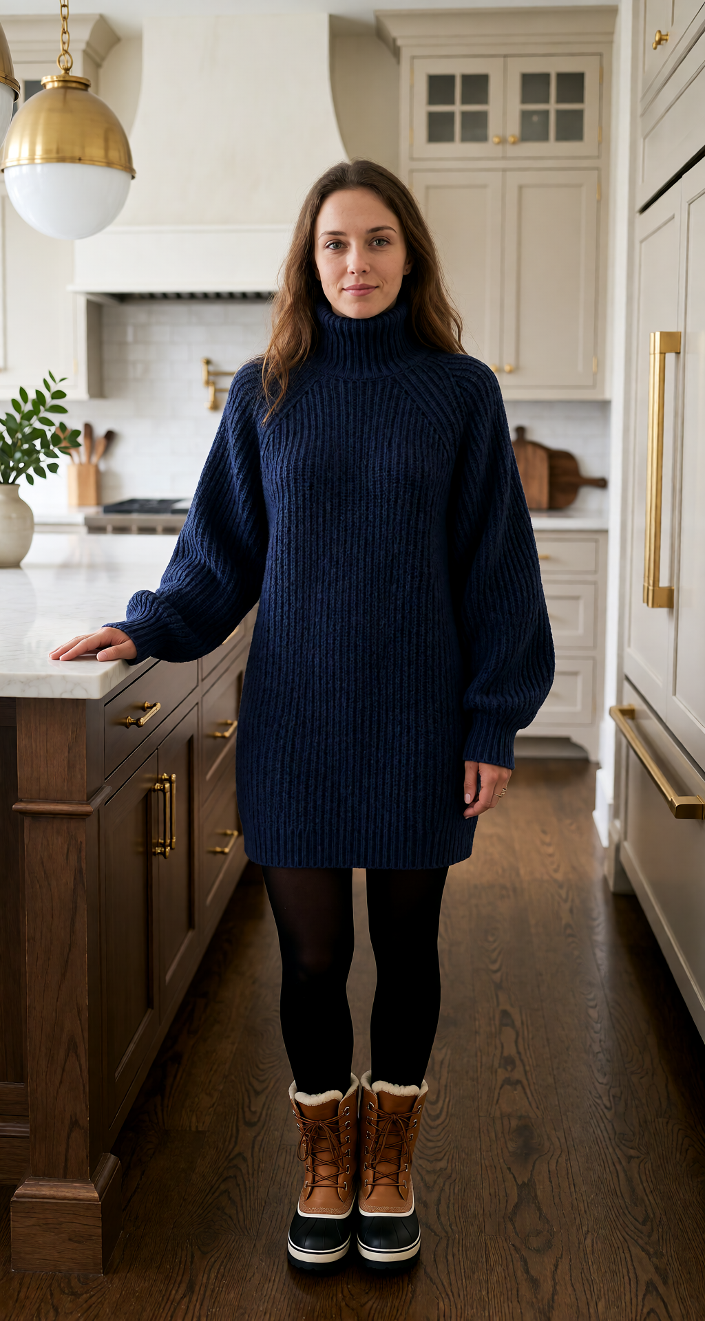 Turtleneck Long Sweater Dress