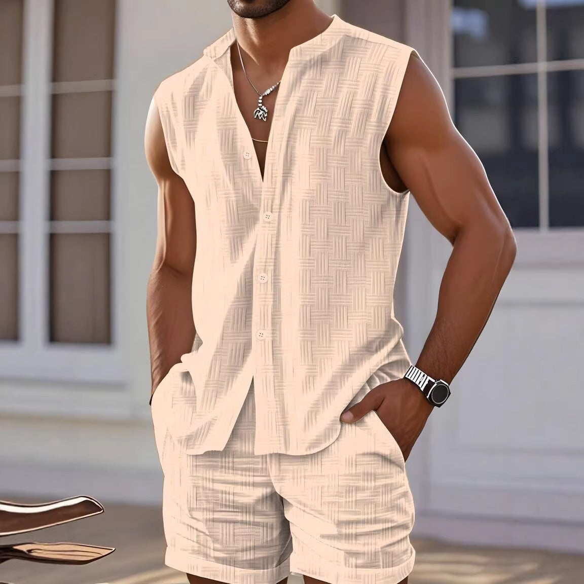 Casual Sleeveless Sportswear Set