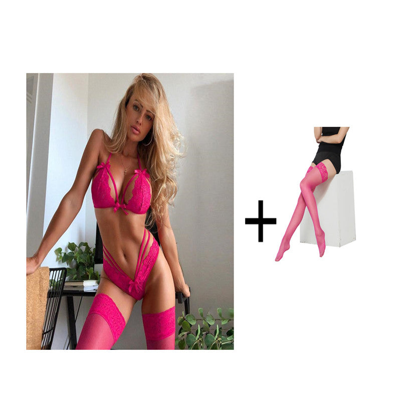 Bowknot Lace Sexy Lingerie Set