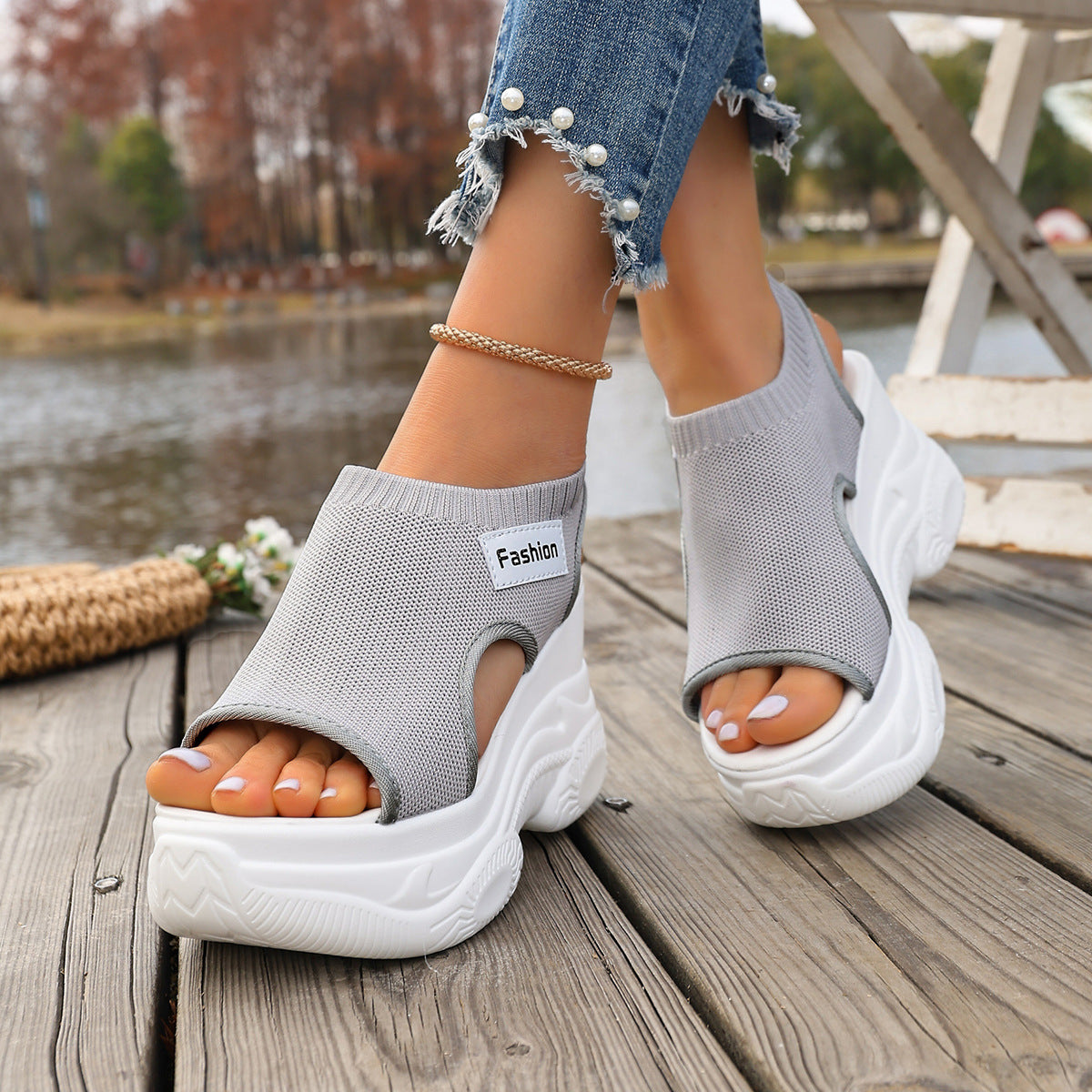 Summer Chunky Wedge Sandals