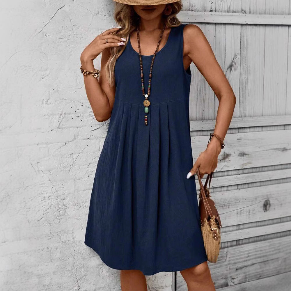 Casual Cotton And Linen Dress