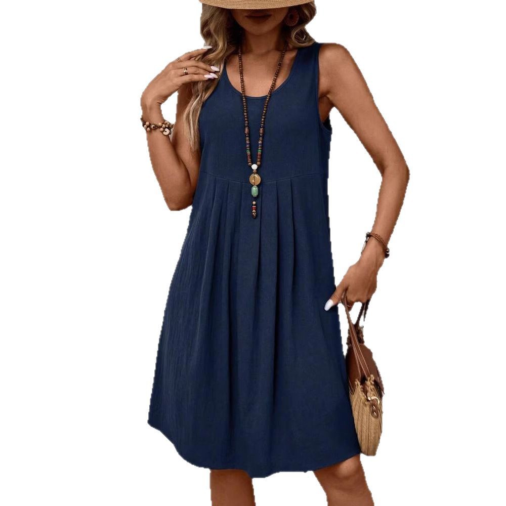 Casual Cotton And Linen Dress