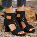 High Square Heel Roman Sandals