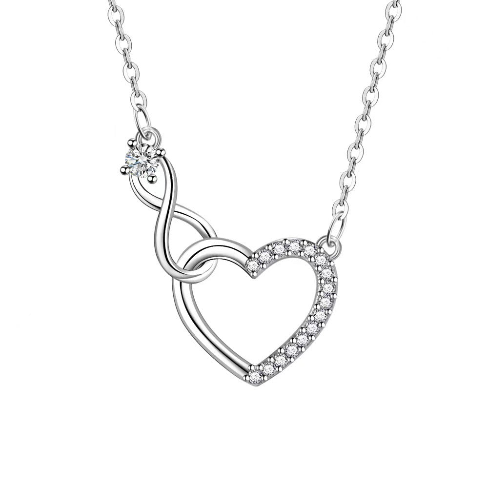 Heart-Shaped Zircon Infinity Love Necklace