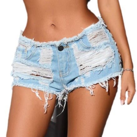 Sexy Low Waist Ripped Denim Shorts